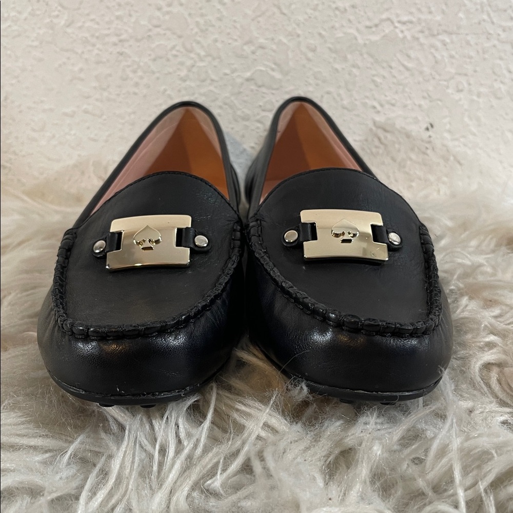 KATE SPADE NEW YORK Carmen Slip On Loafer Leather Black Size 8 - Picture 1 of 10